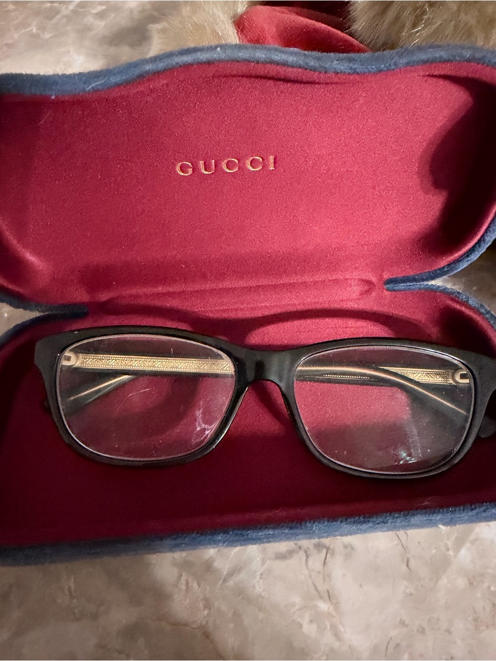 Gucci Black and Gold Eyeglasses